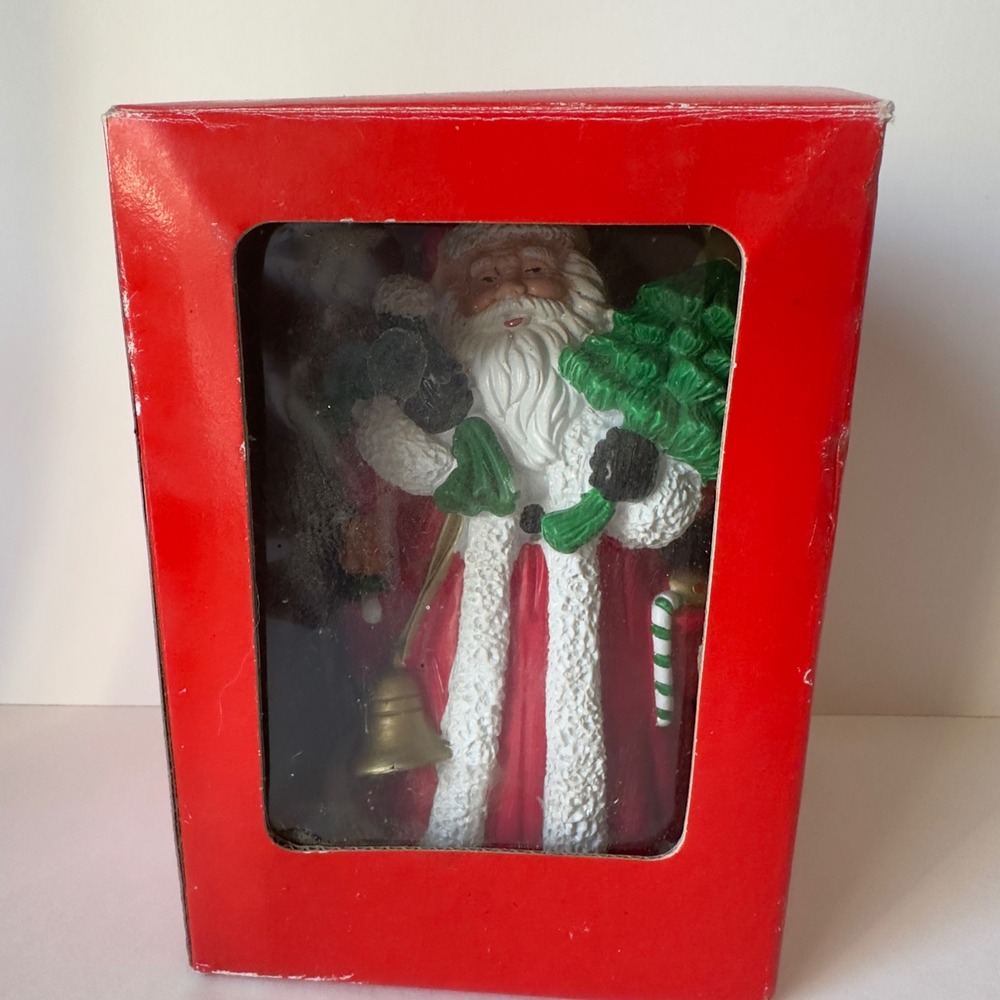 Vintage Blinking Musical Santa Claus Figurine Light Up Christmas Decor WORKS